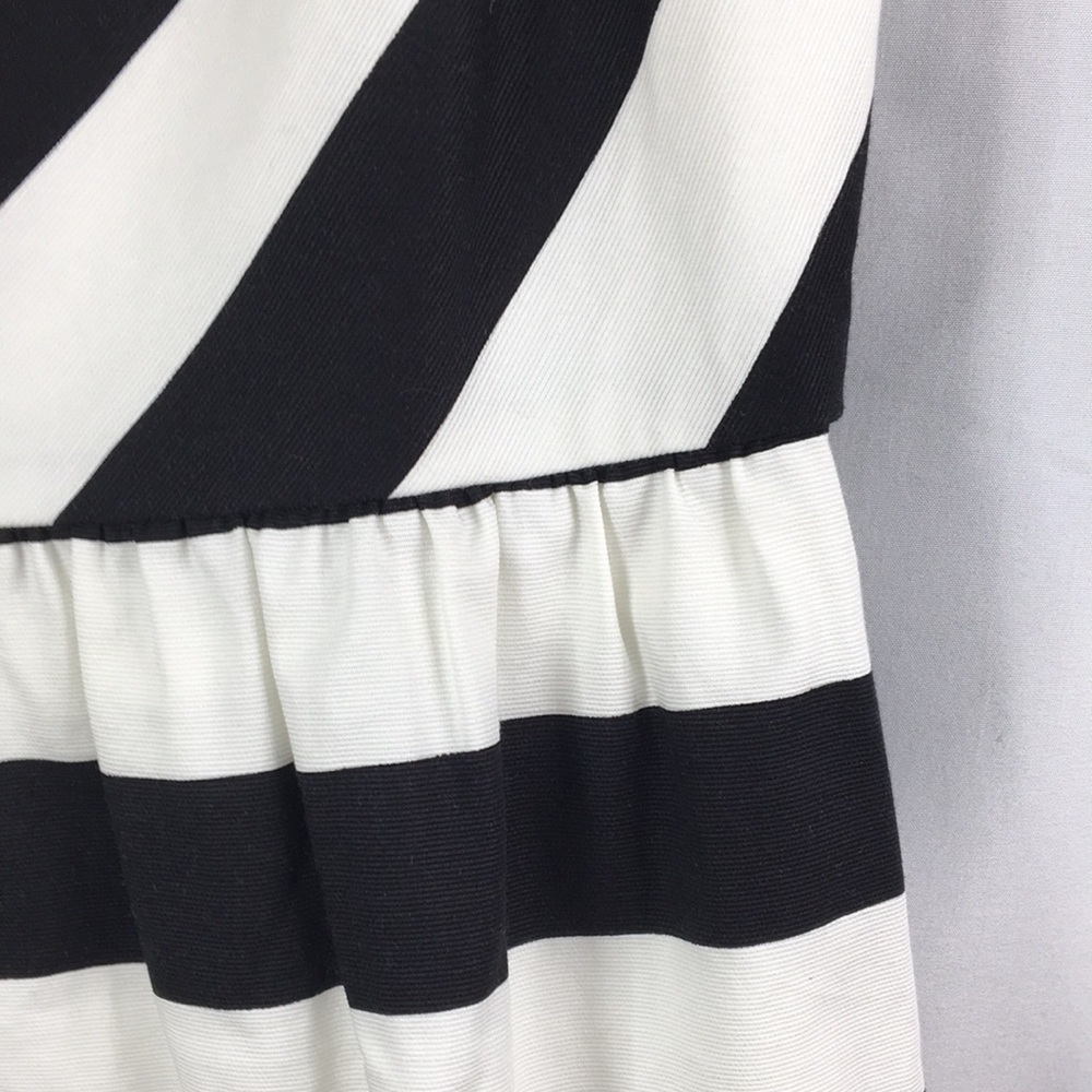 Ann Taylor Loft V-Neck Black and White Striped Chevron Dress Size 6 NEW With Tag - Picture 6 of 11
